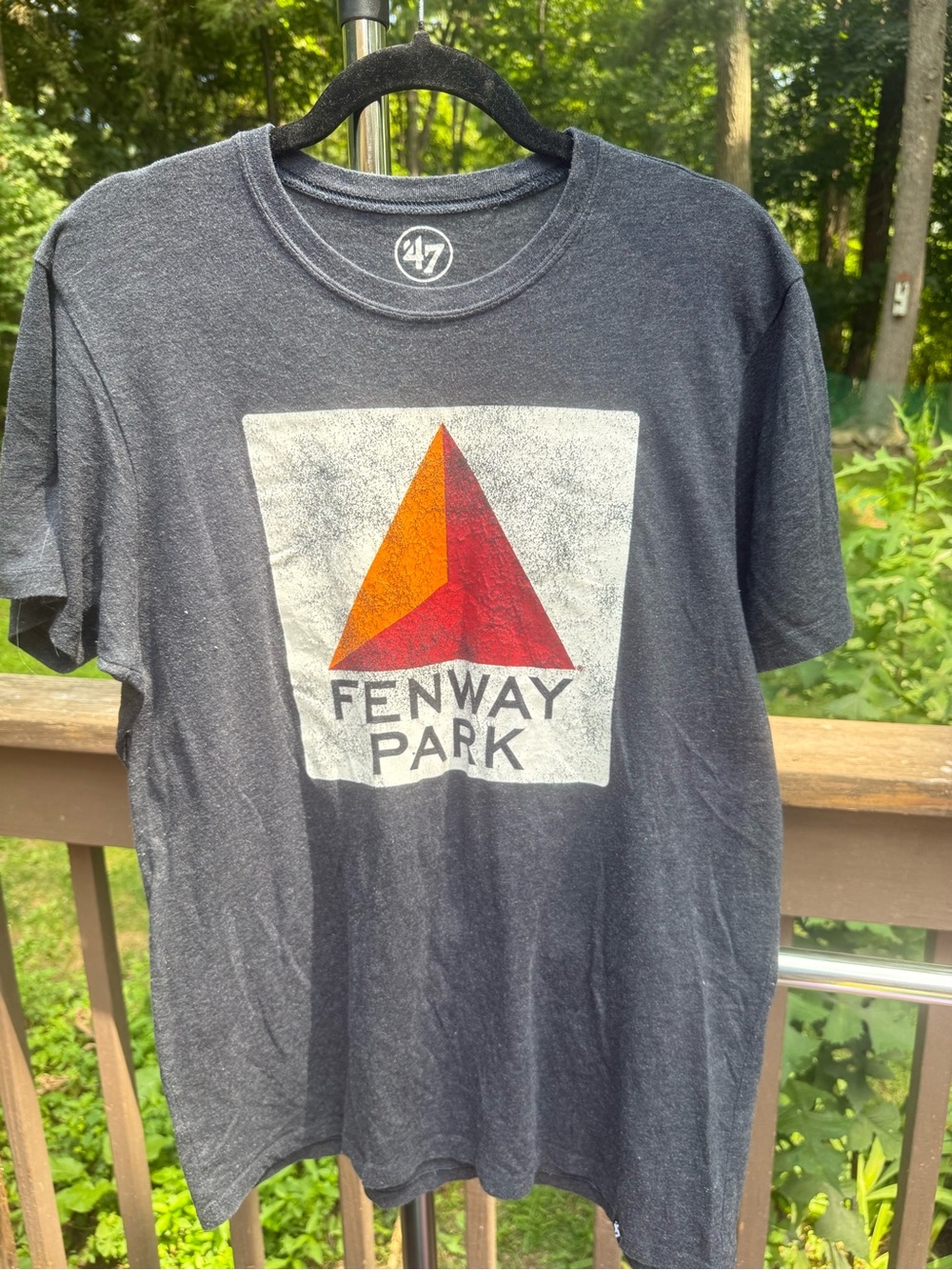 Fenway Park Graphic Tee - Charcoal with Red & Orange Logo